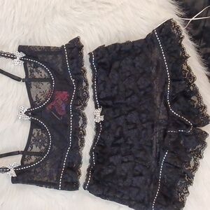 DOLLSKILL SUGAR THRILLZ XXL ROMANTIC VERSES LINGERIE SET UNDERBUST BRA BLOOMERS